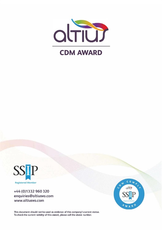 SSIP Certficate of Health and Safety Accreditation